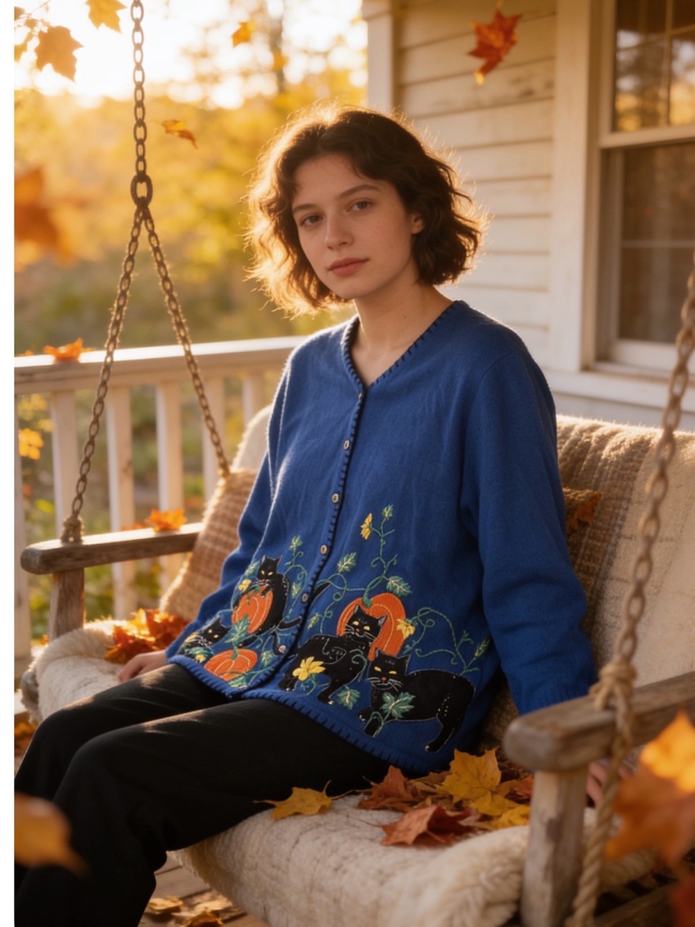 Quacker Factory Vintage Halloween Cardigan